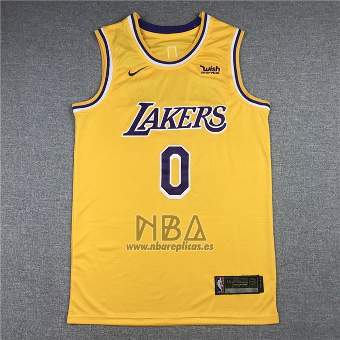 Camiseta Los Angeles Lakers Russell Westbrook NO 0 Icon 2020 Amarillo